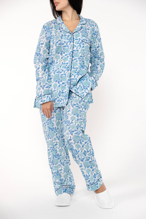 Blue Blossom Pajama Set