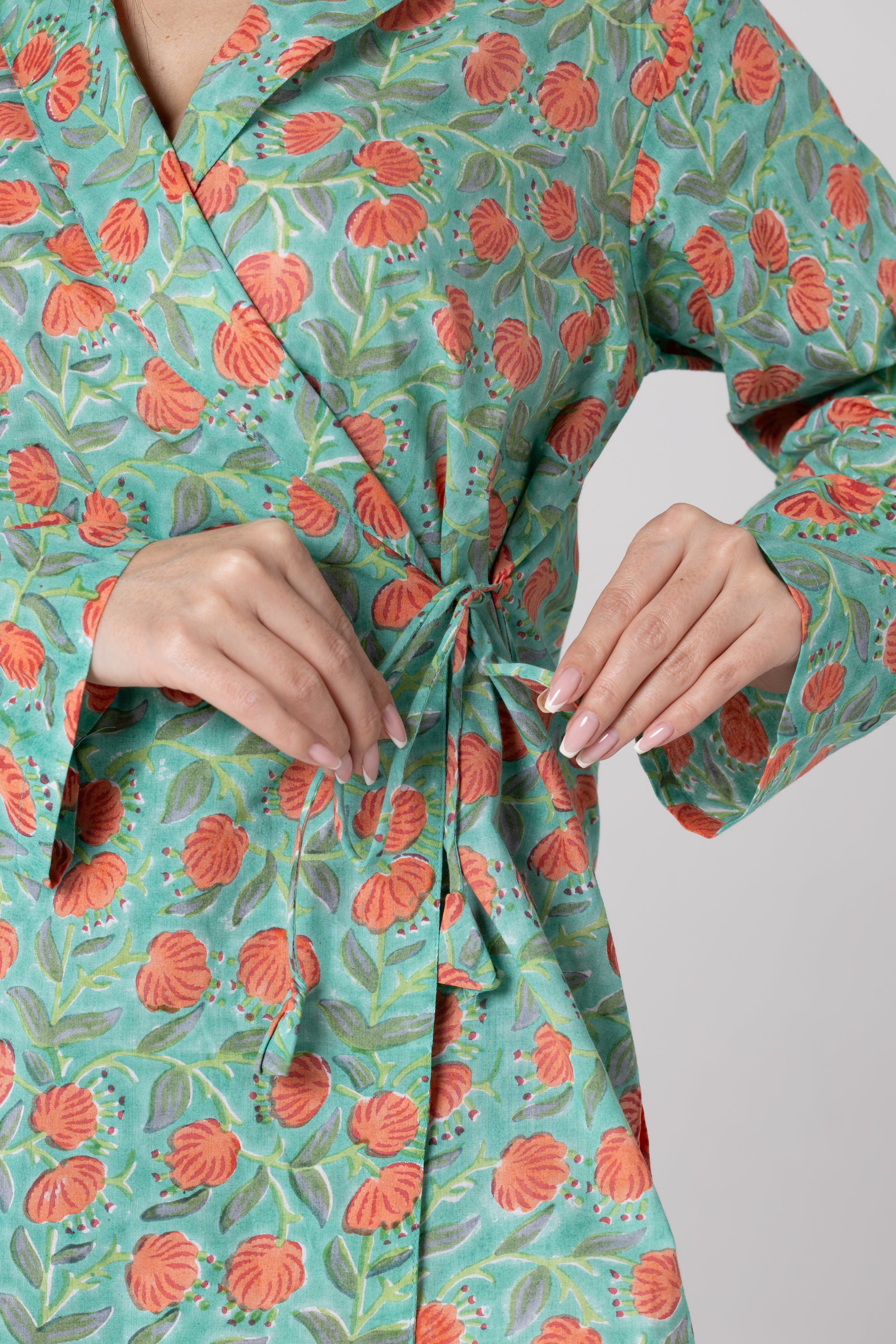 Peach Kimono Pajama Set