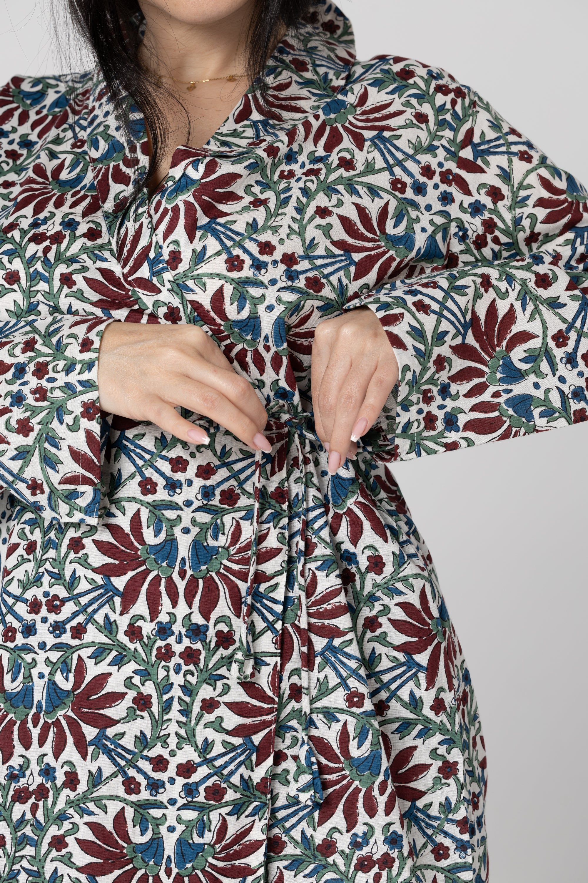 Burgundy Kimono Pajama Set