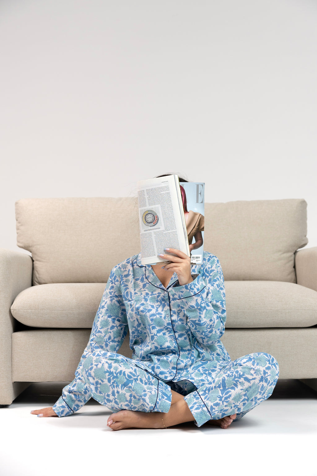Blue Blossom Pajama Set