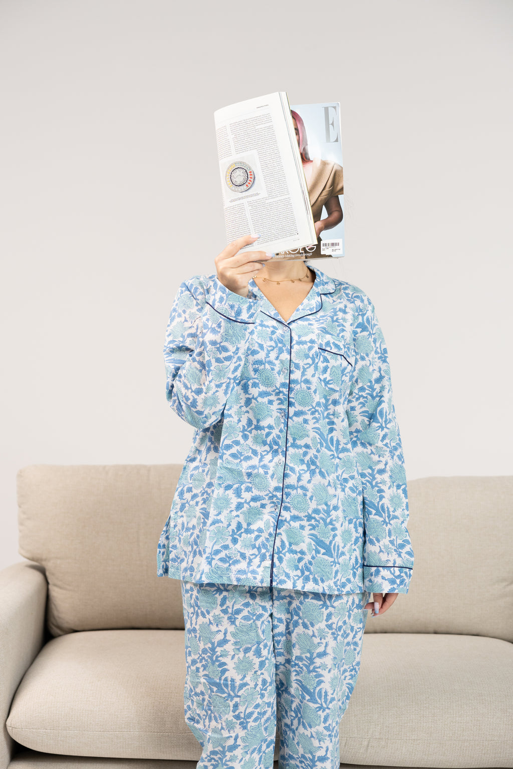 Blue Blossom Pajama Set