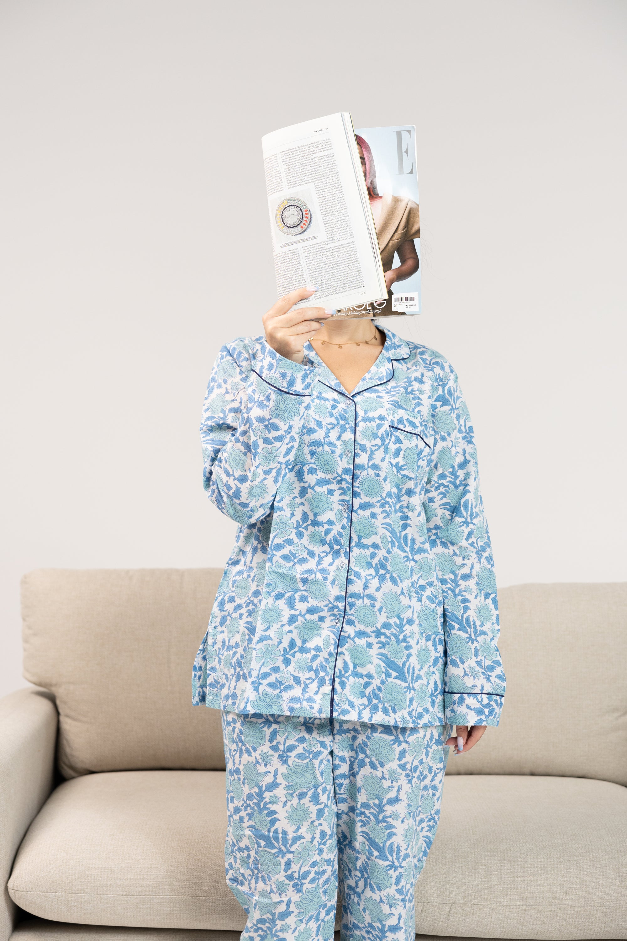 Blue Blossom Pajama Set