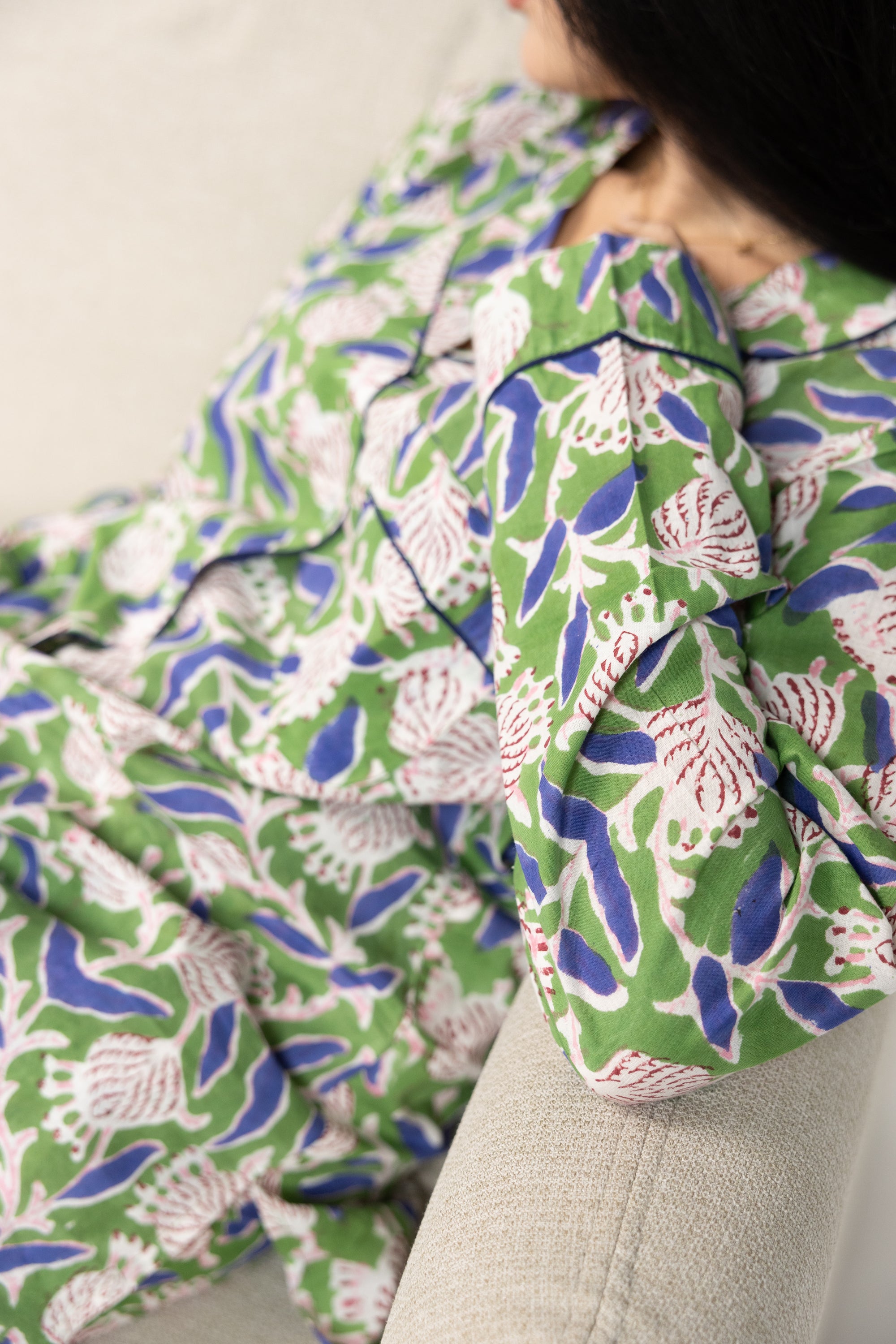 Green Blossom Pajama Set