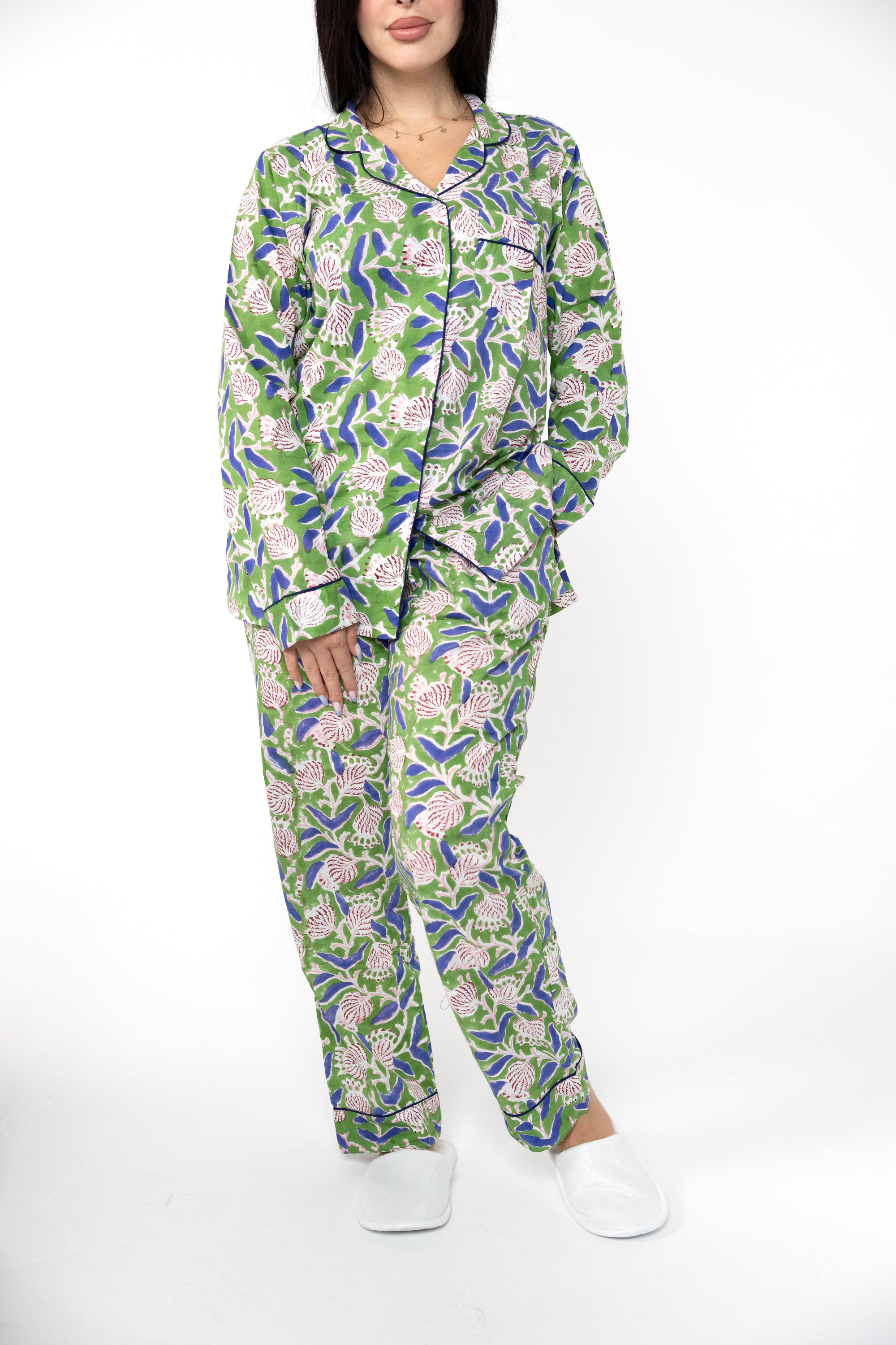 Green Blossom Pajama Set