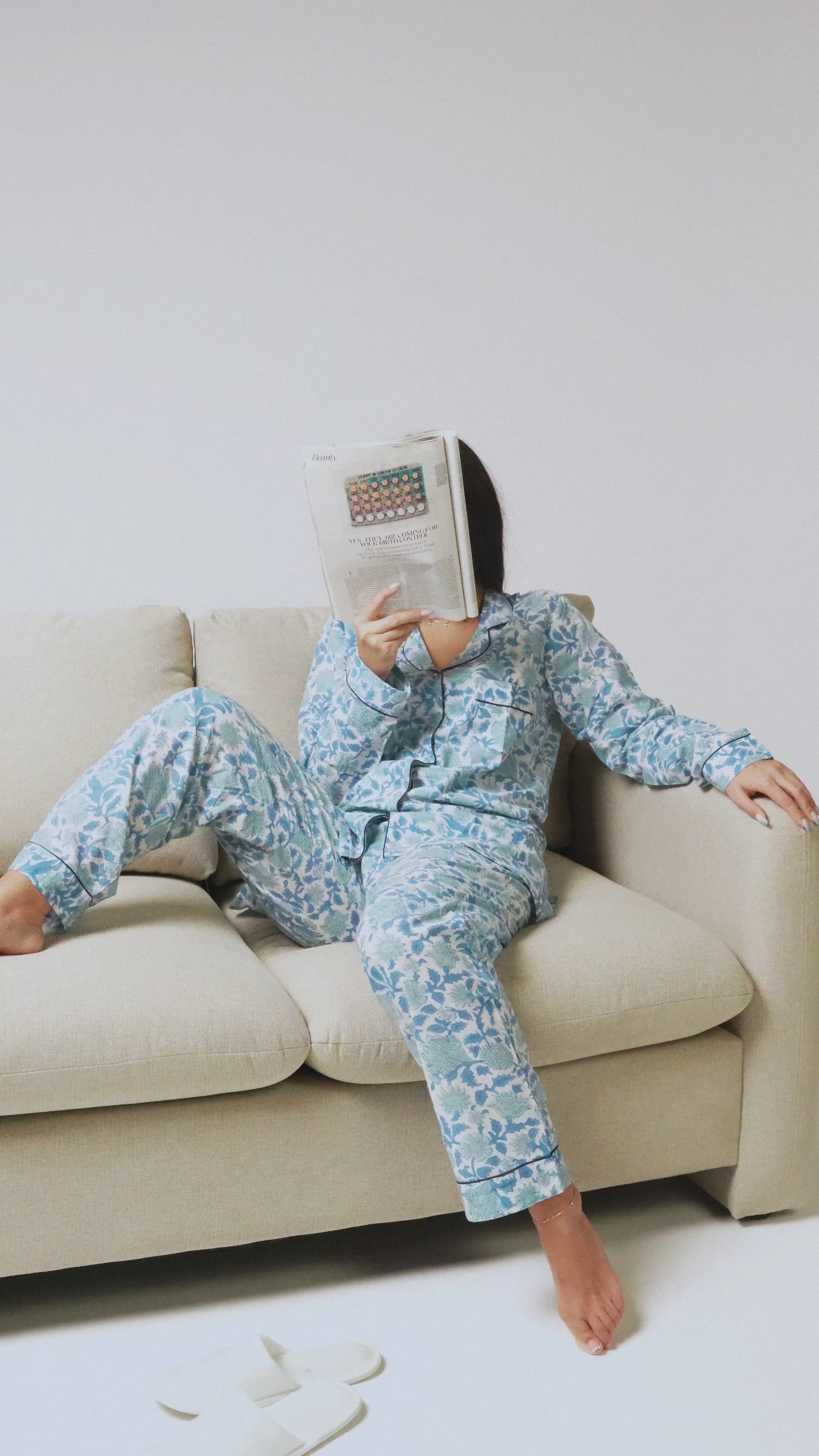 Blue Blossom Pajama Set