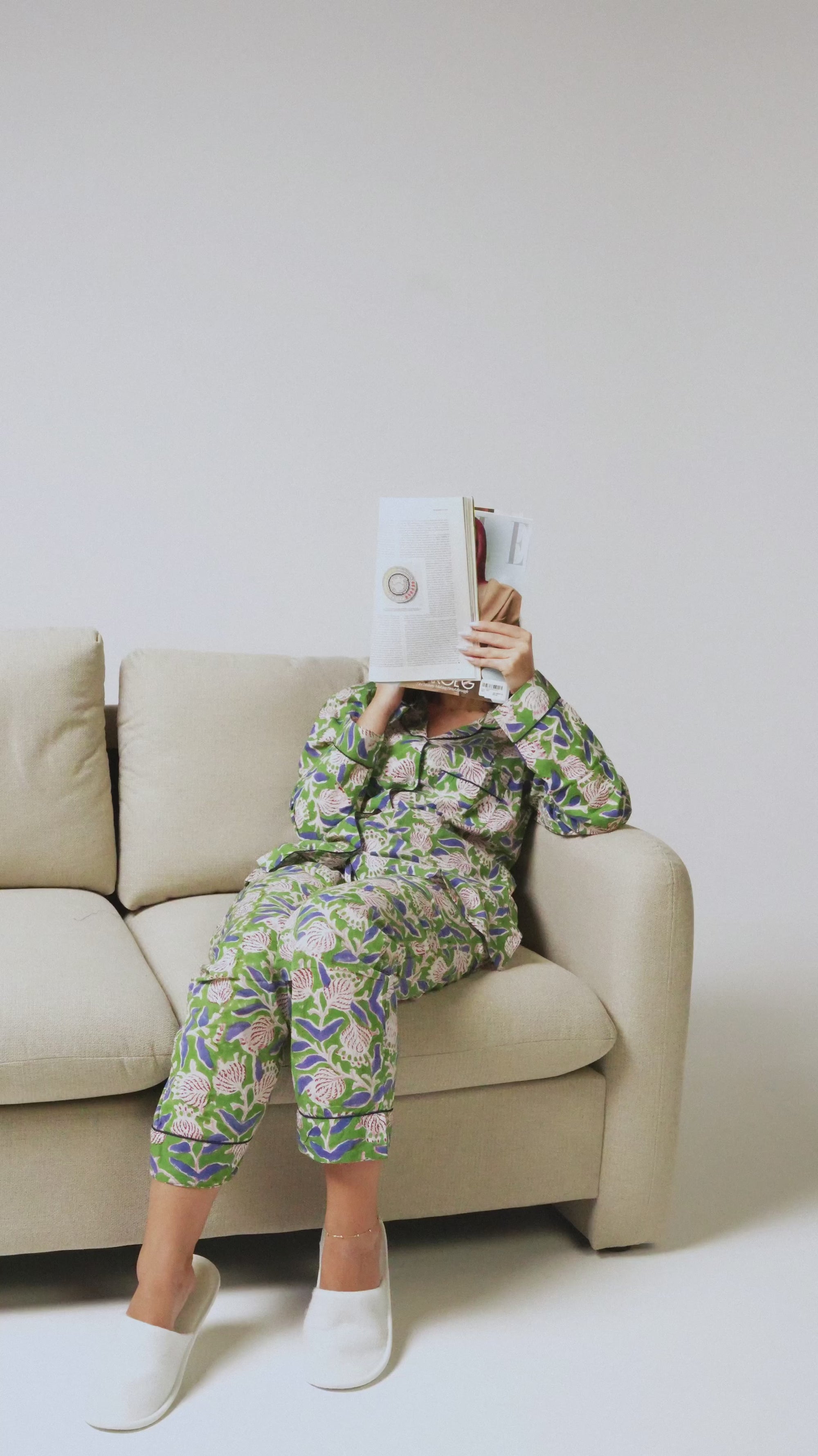 Green Blossom Pajama Set